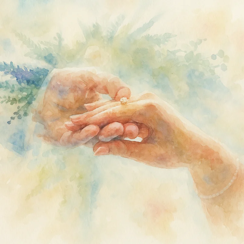 Couple Embrace in Flowing Watercolor