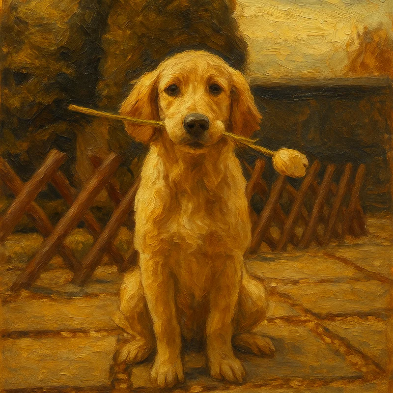 Golden Retriever as a Rich Oil Painting