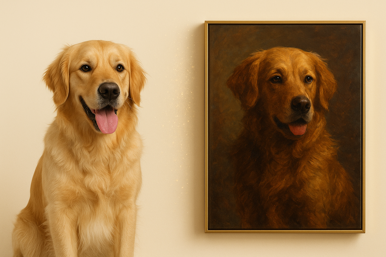 A beloved pet transformed into a stunning Renaissance-style portrait